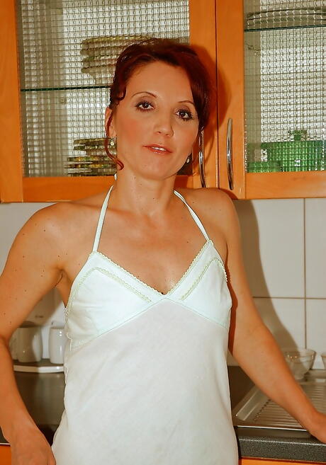 Excellent older Jocelyne in skirt denudes small tits and hot ass 