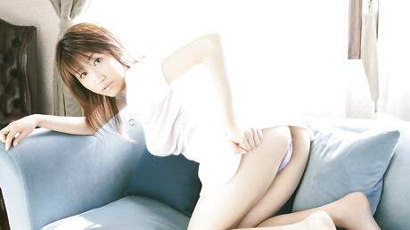 Curious japanese Nayuka Minei in underwear showing big hooters and spreading her legs 